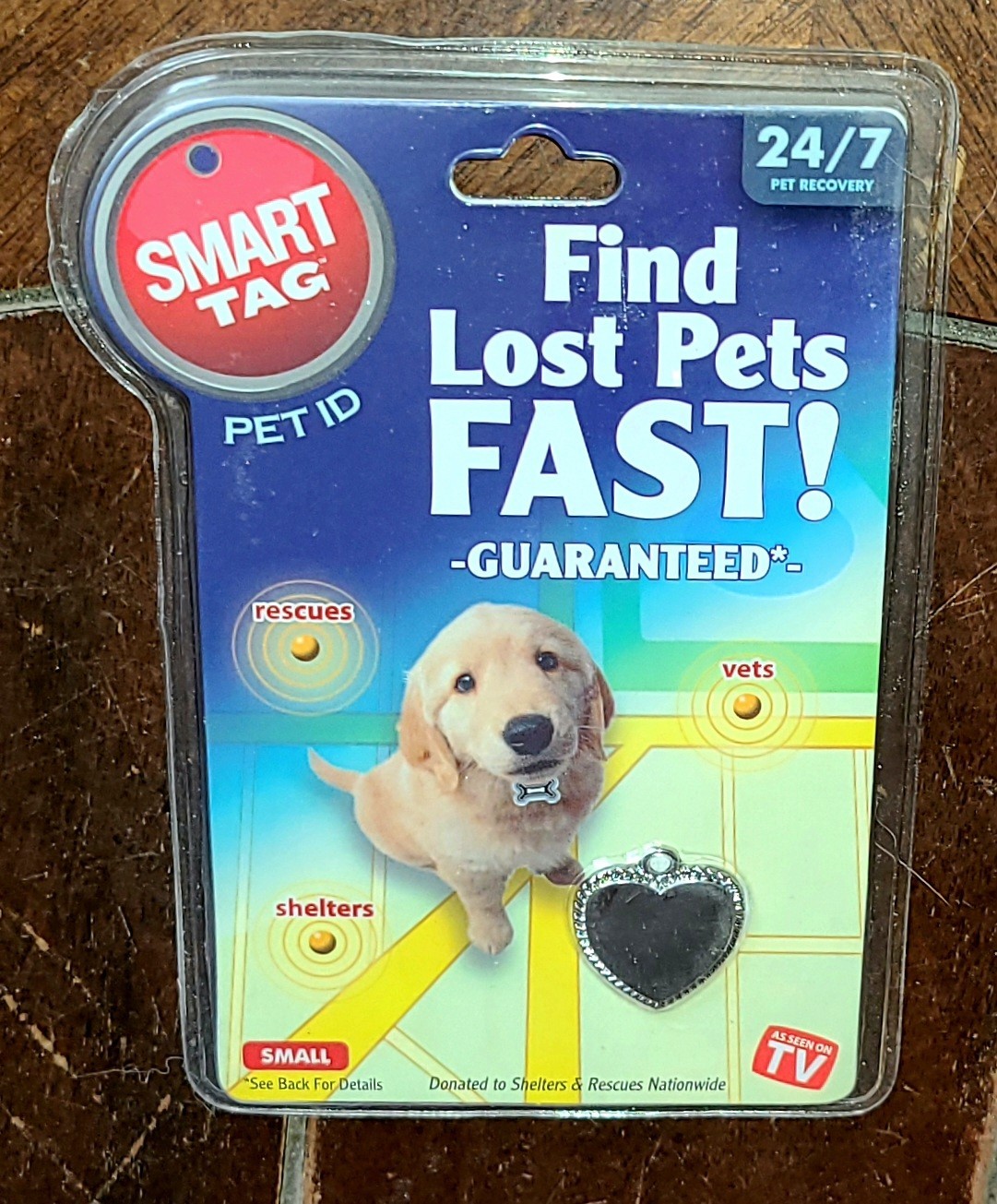 Smart Tag Pet ID ~Small~ Silver Heart Tag #3338