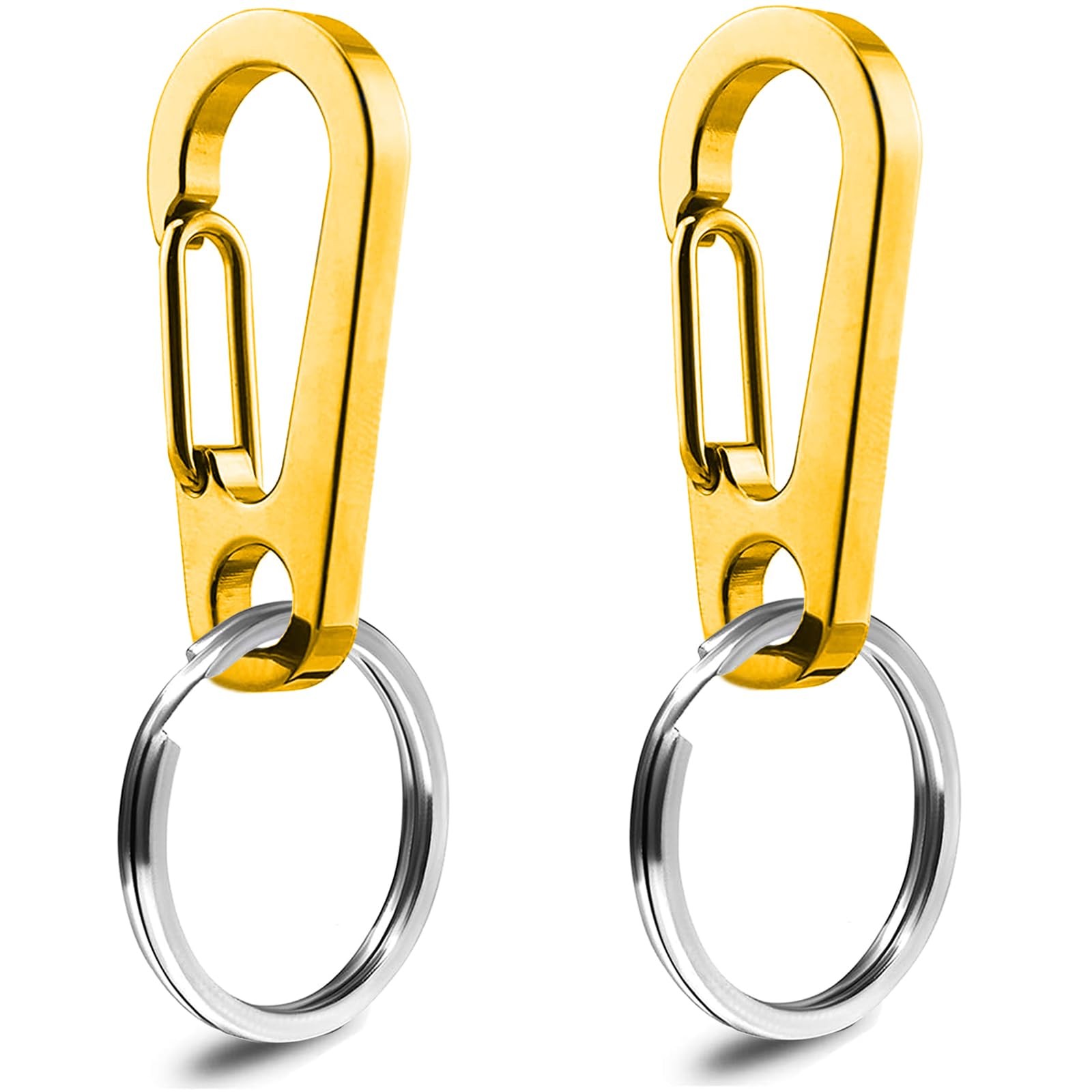 2 Pack Small Gold Dog Tag Clips, IVIA, 304 Stainless Steel, Quick Clip, Rings