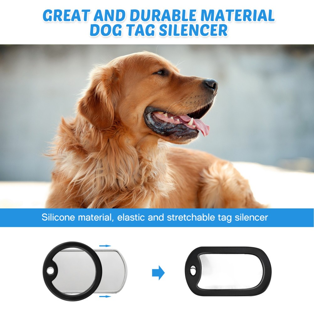 4Pcs Reusable Silicone Pet Tag Holders Noise Reducing Dog Accessories