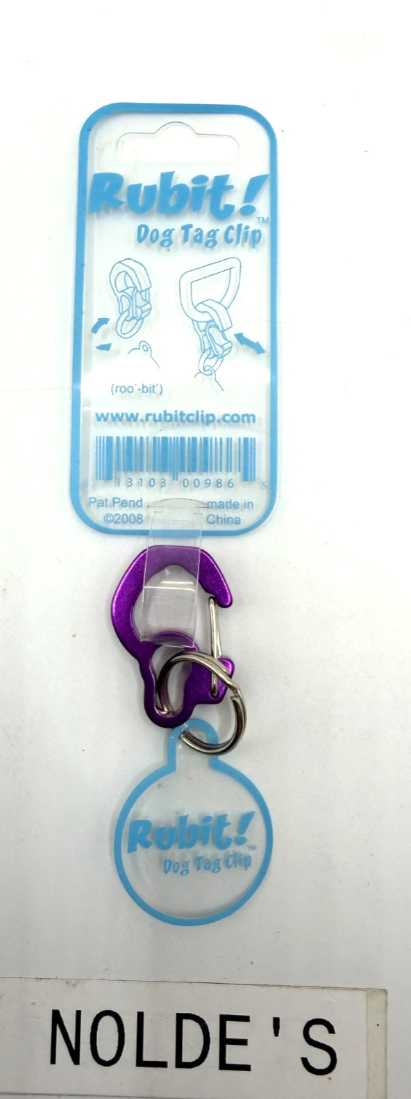 Rubit Large Dog Tag Clip Purple Metallic DS252B2TF851