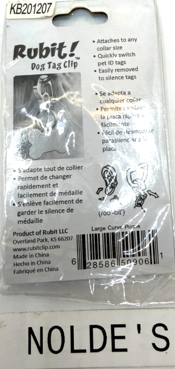 Rubit Large Dog Tag Clip Purple Metallic DS252B2TF851