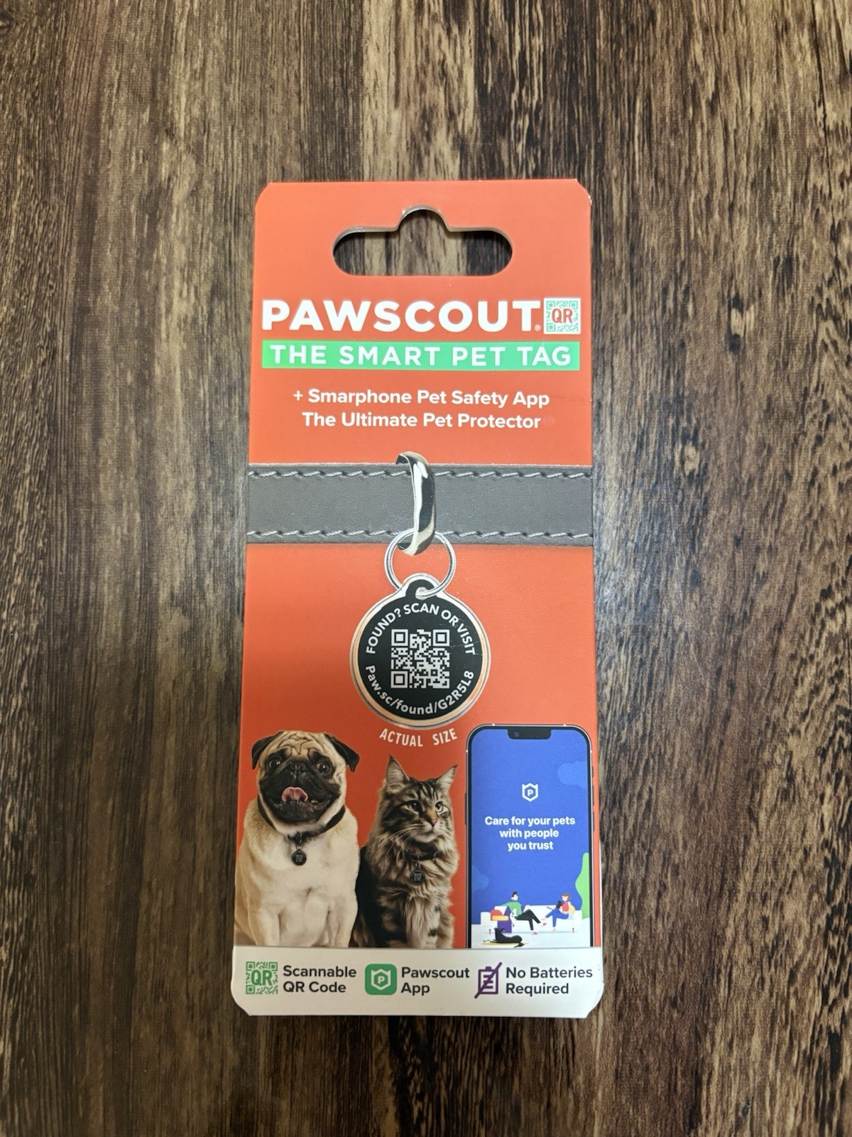Pawscout Smart Pet ID Tag, Scannable QR Code Tag – No Batteries Required