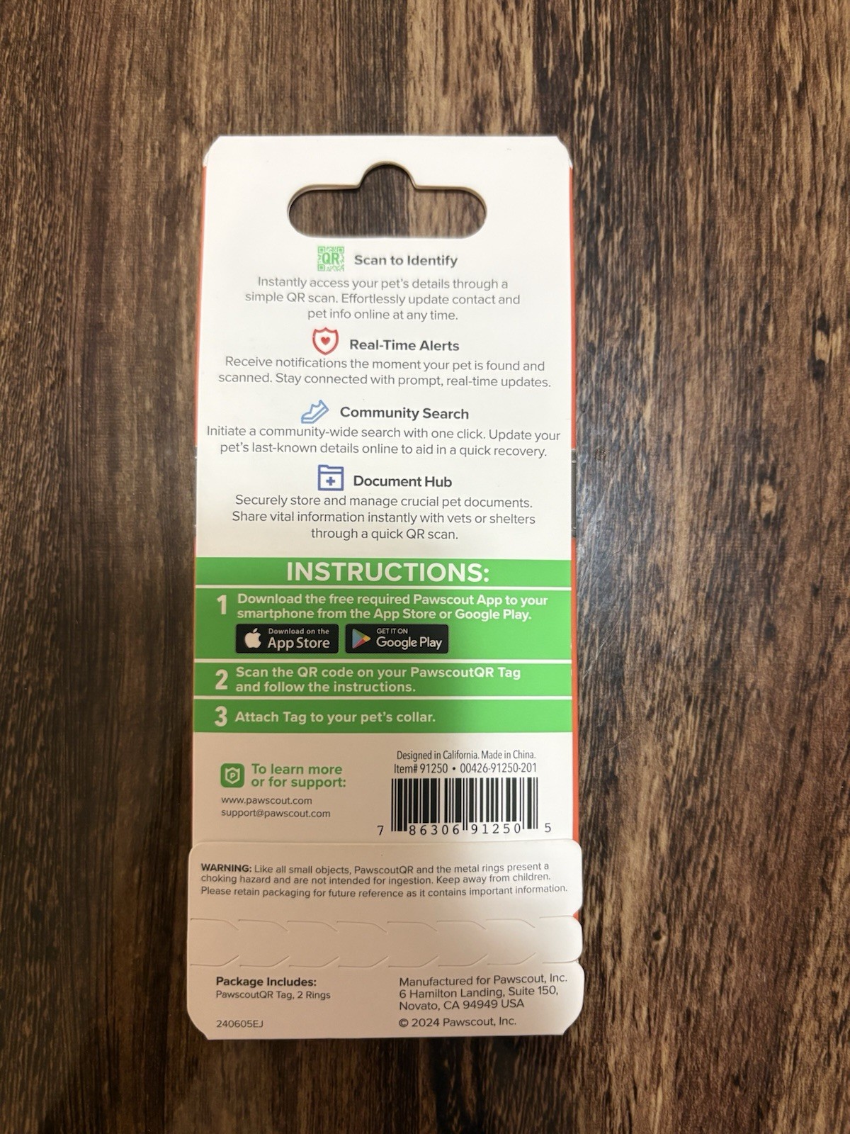 Pawscout Smart Pet ID Tag, Scannable QR Code Tag – No Batteries Required
