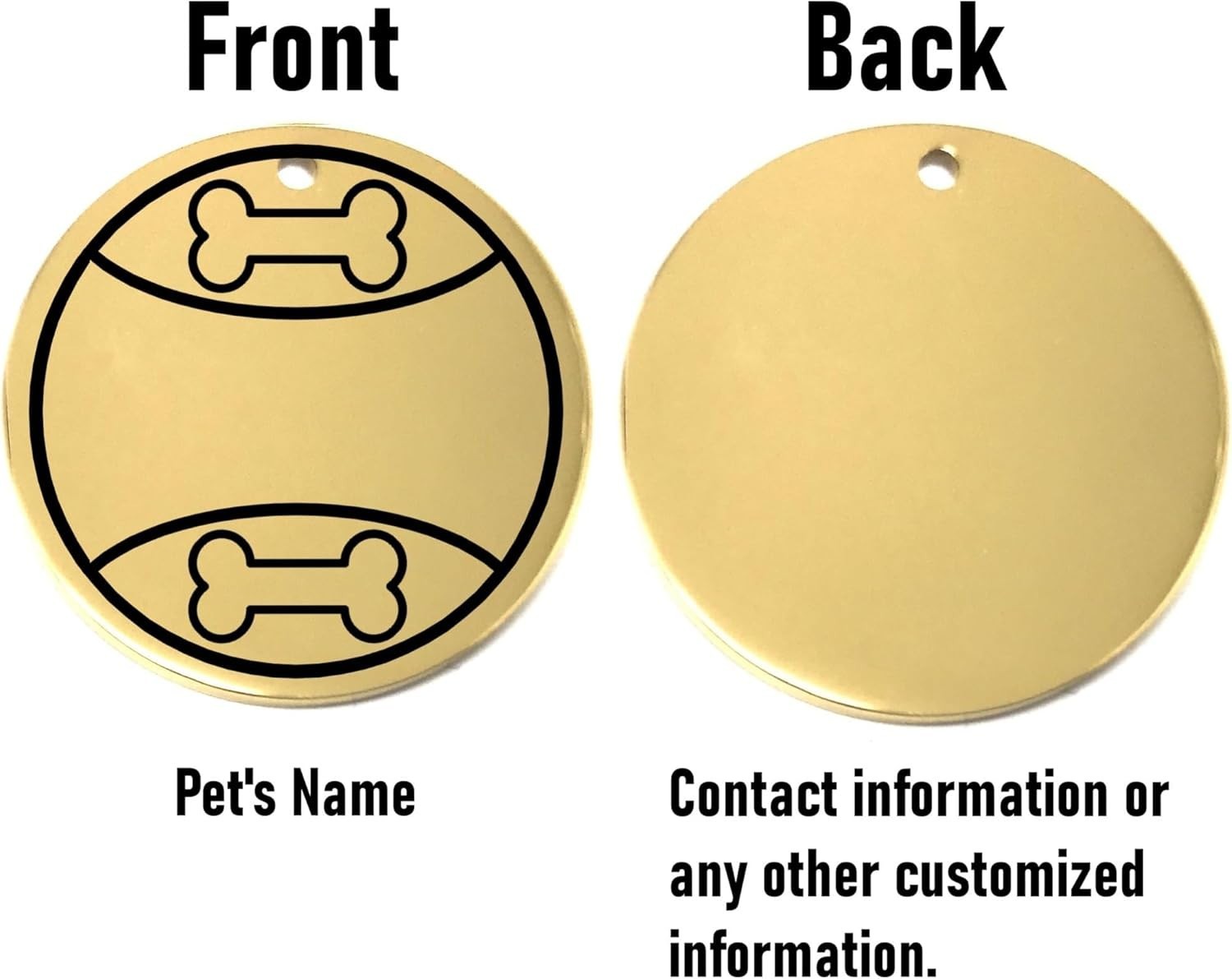 Personalized Play Ball Pet ID Tag -Laser Engraved Name Tag for Dog or Cat Collar