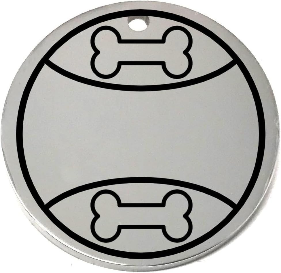 Personalized Play Ball Pet ID Tag -Laser Engraved Name Tag for Dog or Cat Collar