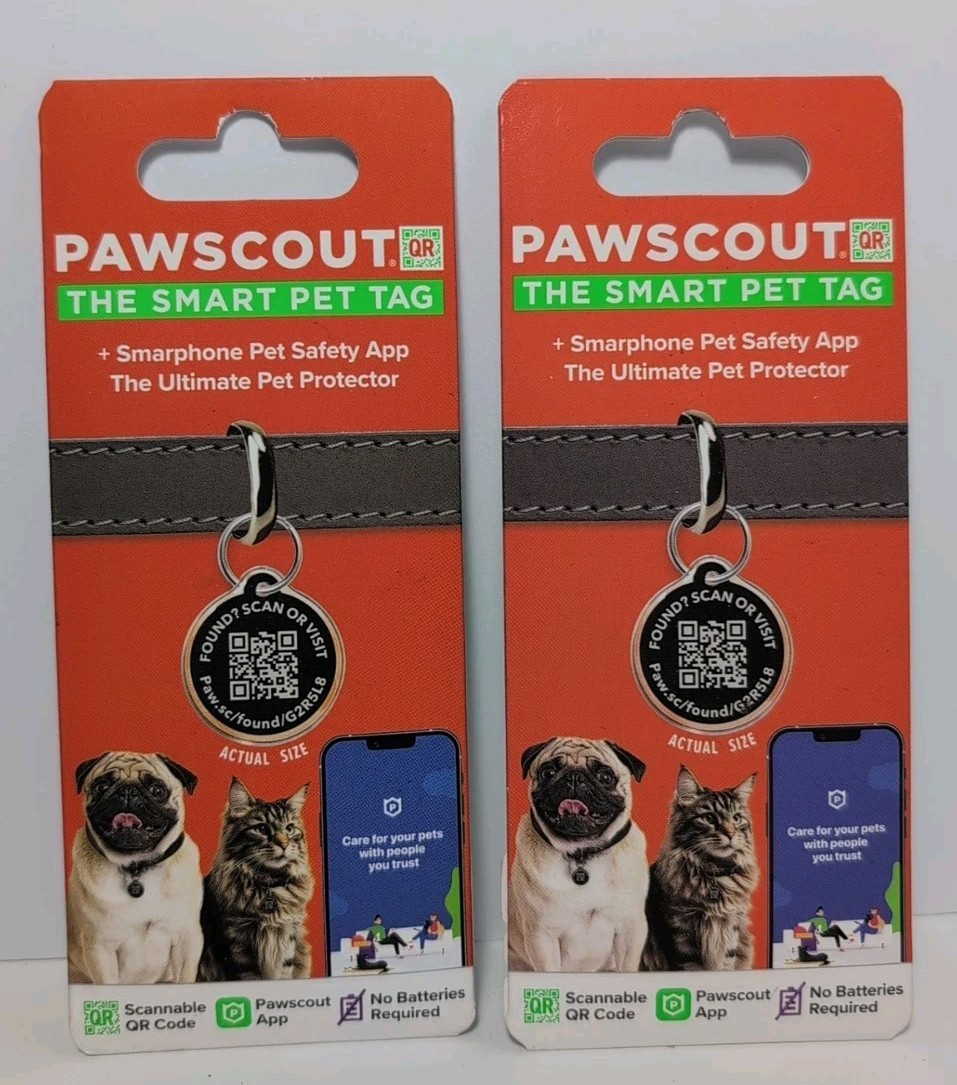 Lot Of 2 Pawscout QR The Smart Pet Tag Finder for Dogs/Cats New Sealed