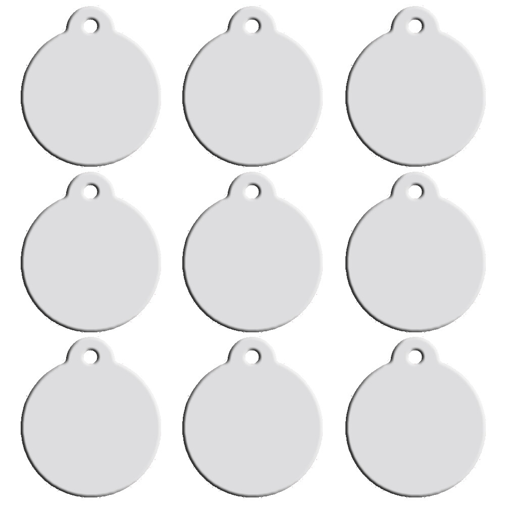 20pcs Personalized Aluminum Pet Dog ID Tags Custom Blank Bulk Round Tags 9 Color