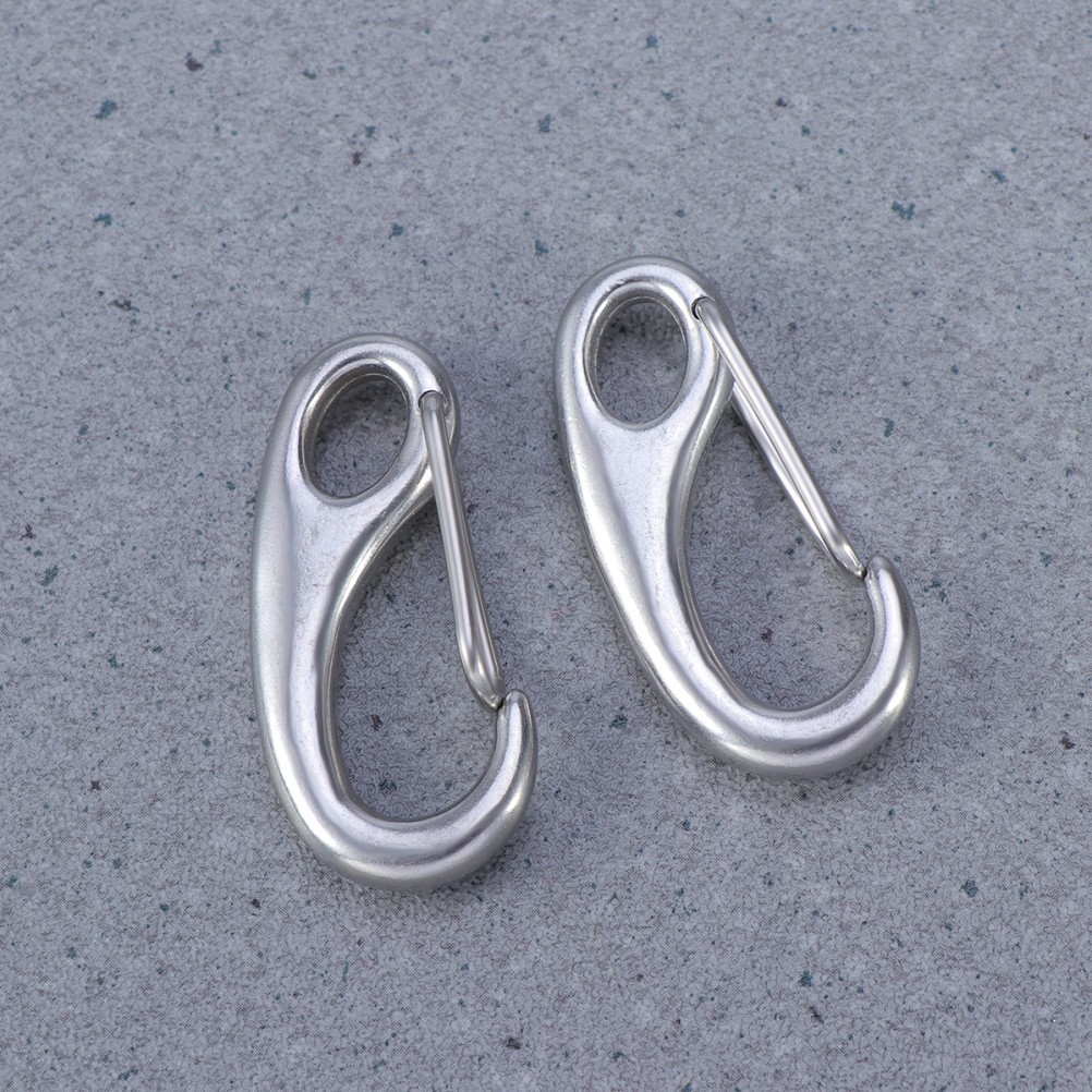 2 Pcs Stainless Steel Label Buckle Dog Tag Connector Clip for Clam