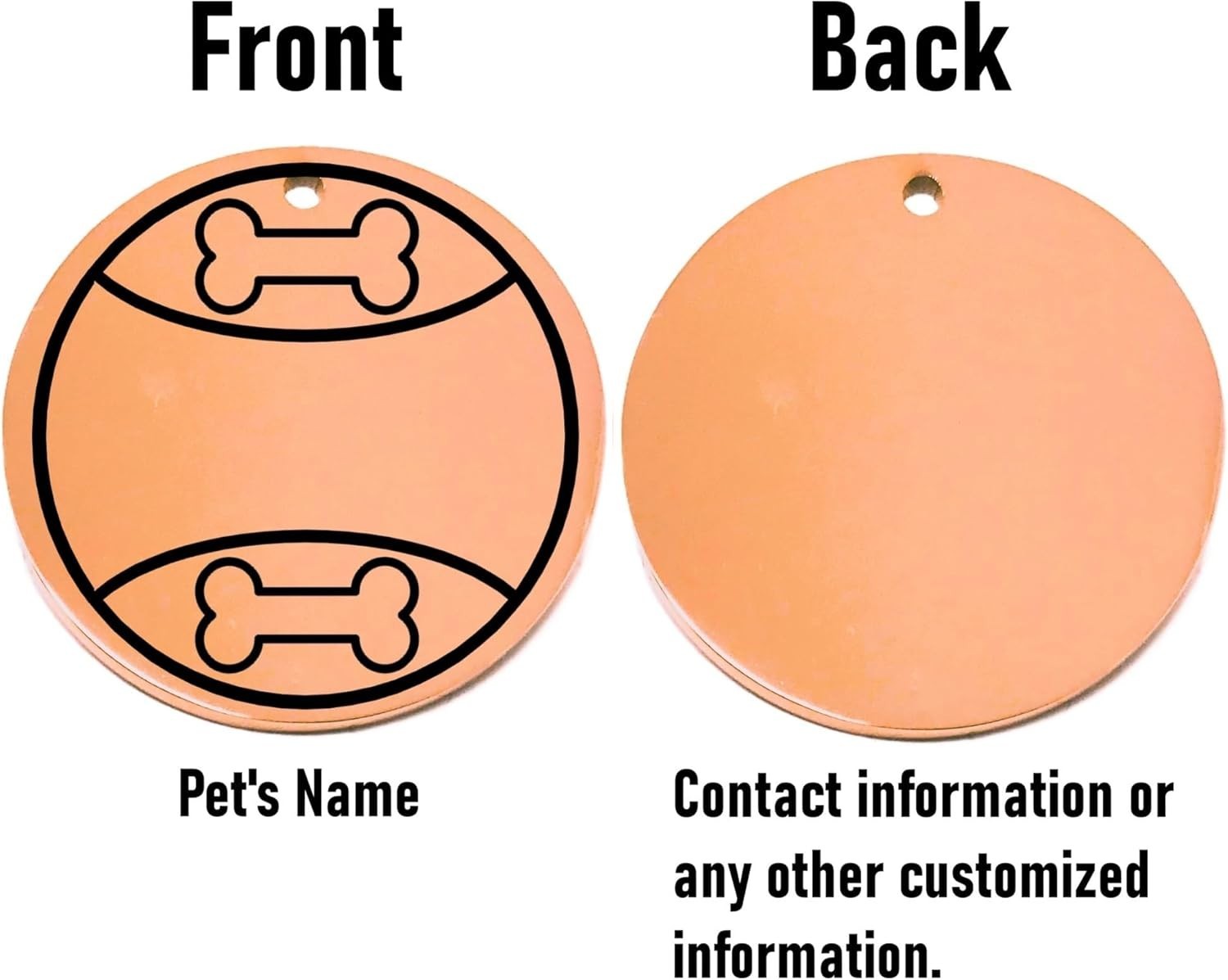 Personalized Play Ball Pet ID Tag -Laser Engraved Name Tag for Dog or Cat Collar