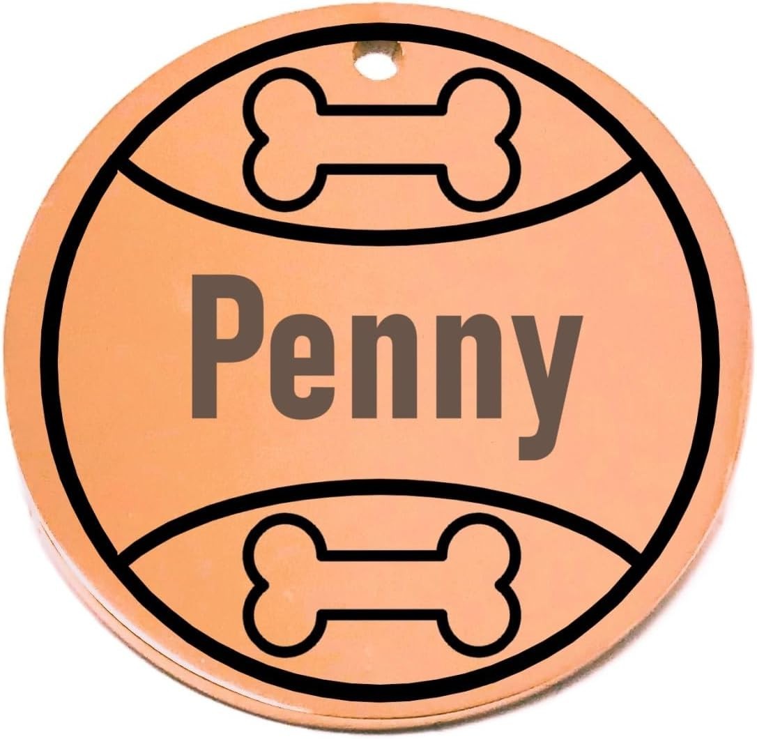Personalized Play Ball Pet ID Tag -Laser Engraved Name Tag for Dog or Cat Collar
