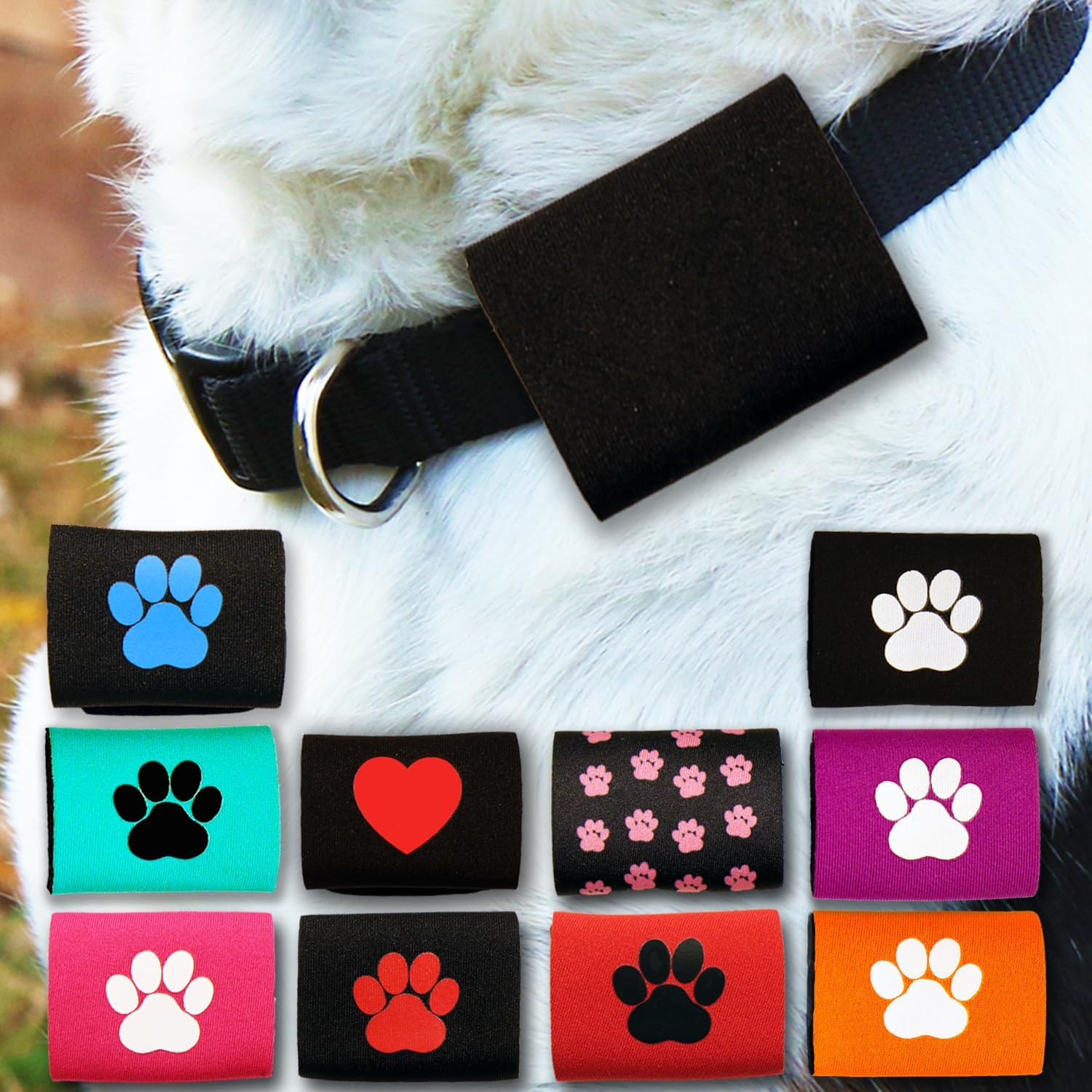 Dapper Dog Pet Tag Silencer and Airtag Holder (Black)