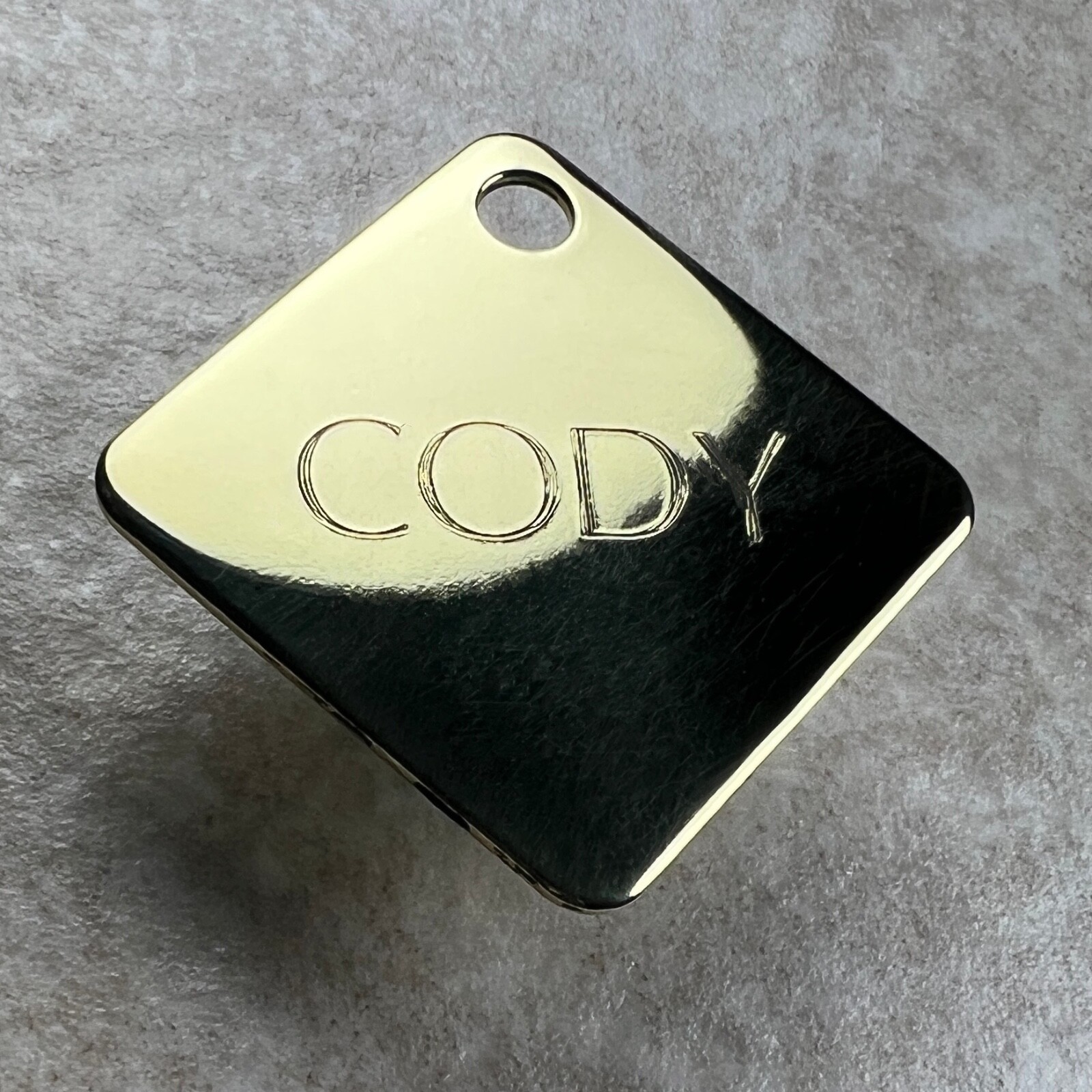 Custom Engraved Dog Tags Personalized Dog Pet Tags Engraved BRASS DIAMOND DOG