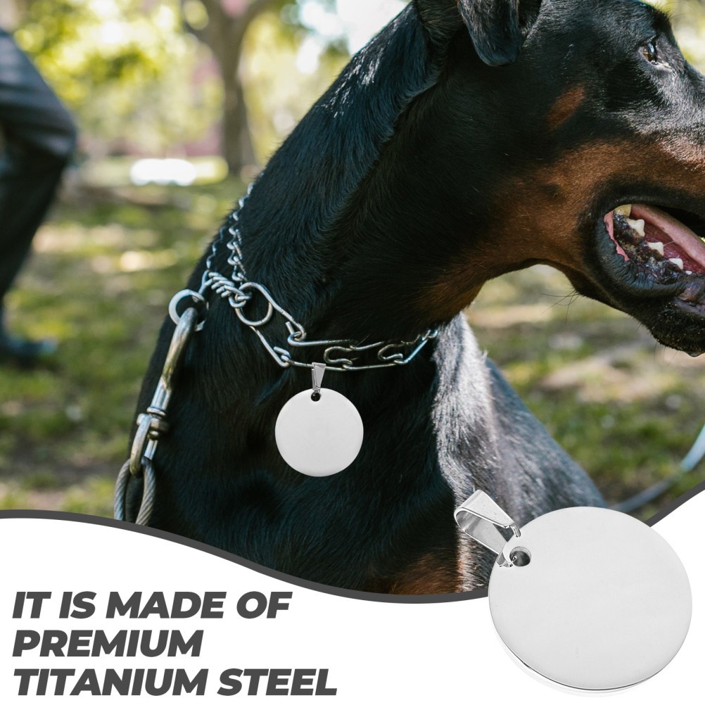 10Pcs Titanium Steel Blank Pet Id Tags Silver Round Metal Dog Tags