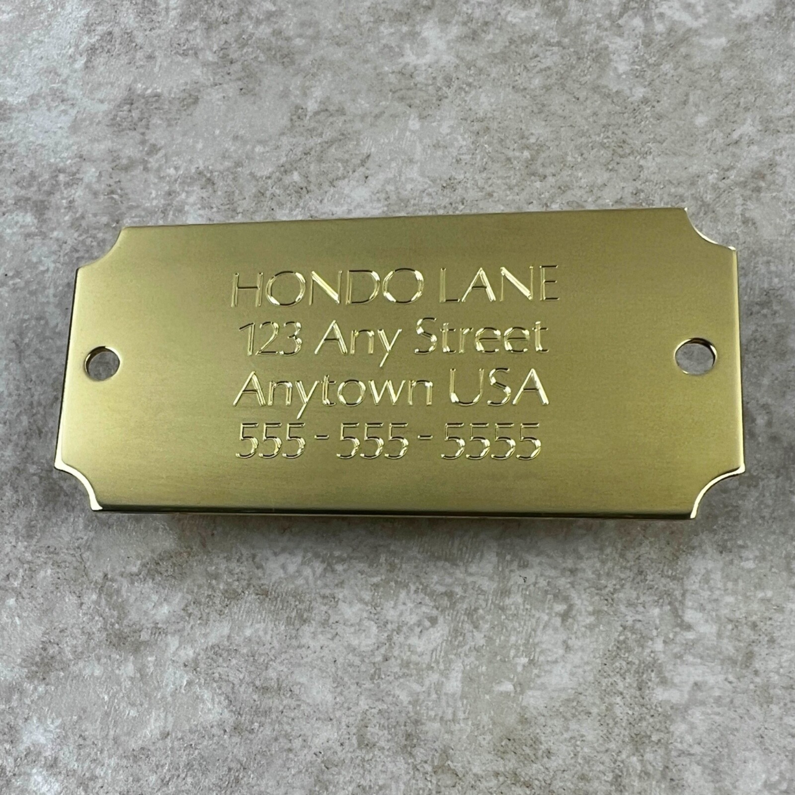 Custom Engraved Tags Personalized NAME PLATE Tag Name Plate POLISHED BRASS LARGE