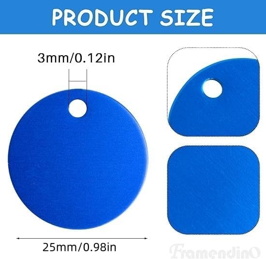 Pet ID Tag Colorful Blank Round Double Sided Pets ID Tag Name Phone Number ID…