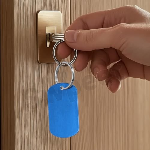 Swpeet 40Pcs 10 Colors 1.49″ x 1″ Aluminum Blank Tags with Key Ring Oval