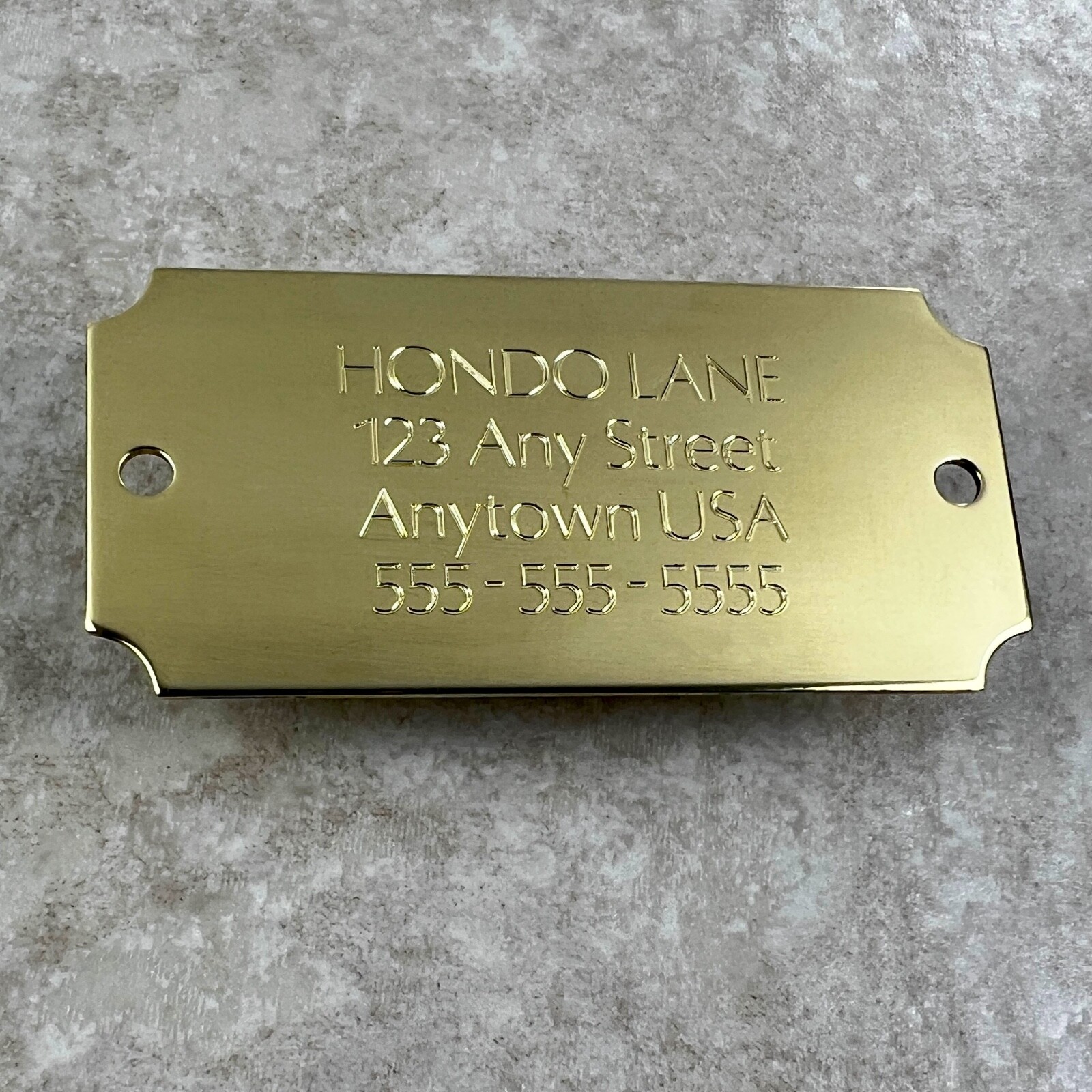 Custom Engraved Tags Personalized NAME PLATE Tag Name Plate POLISHED BRASS LARGE