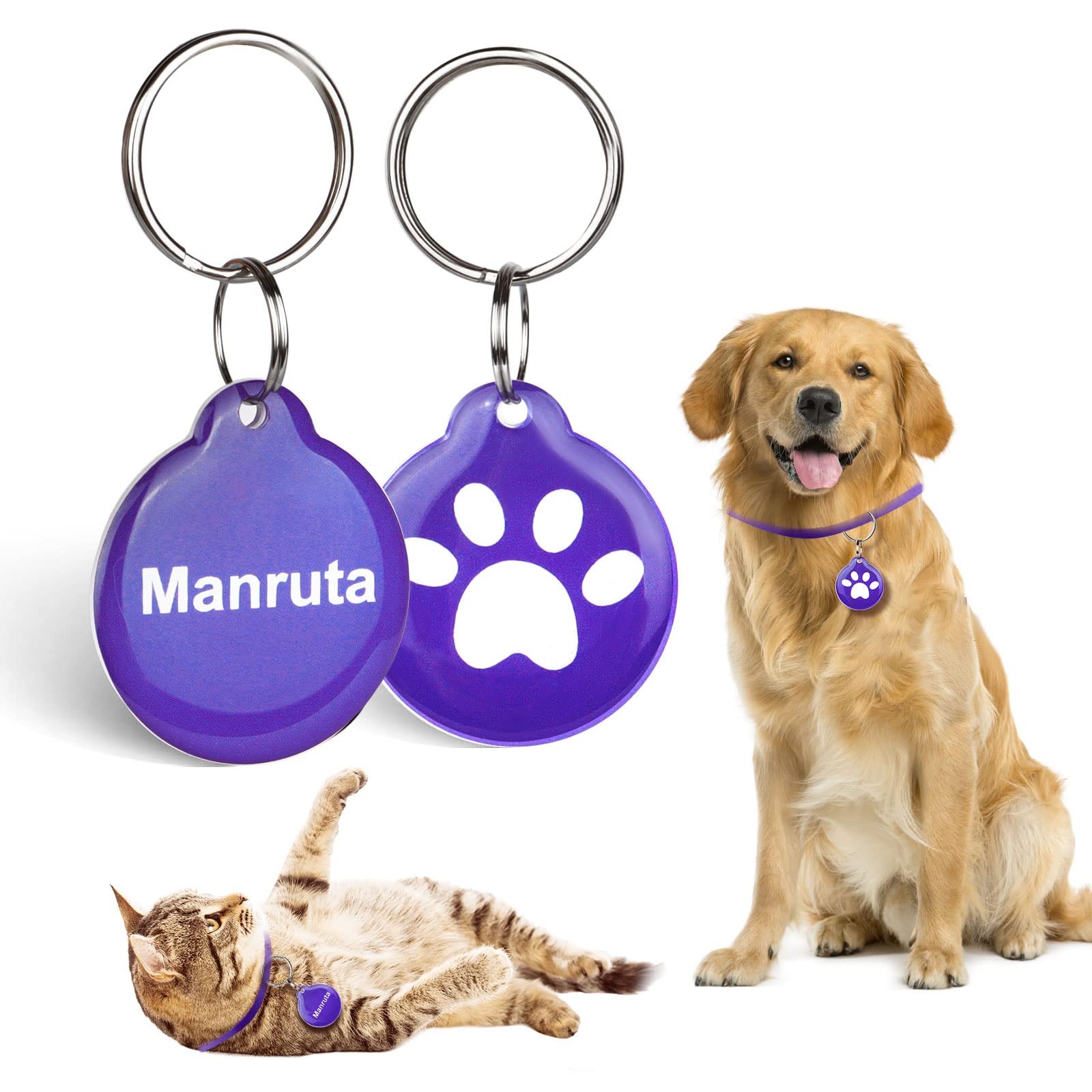 Manruta RFID Microchip Replacement Collar Tag 2 Pack for Cats and Dogs Use fo…