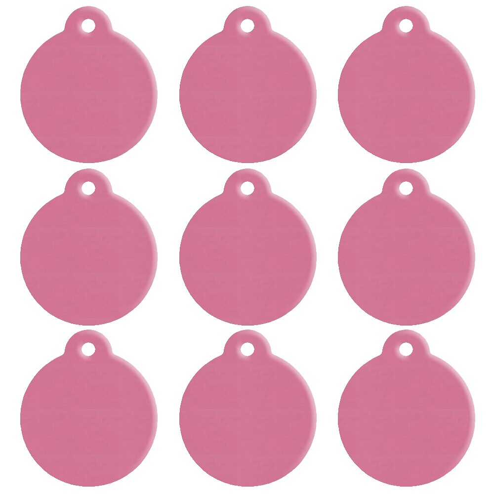 20pcs Personalized Aluminum Pet Dog ID Tags Custom Blank Bulk Round Tags 9 Color