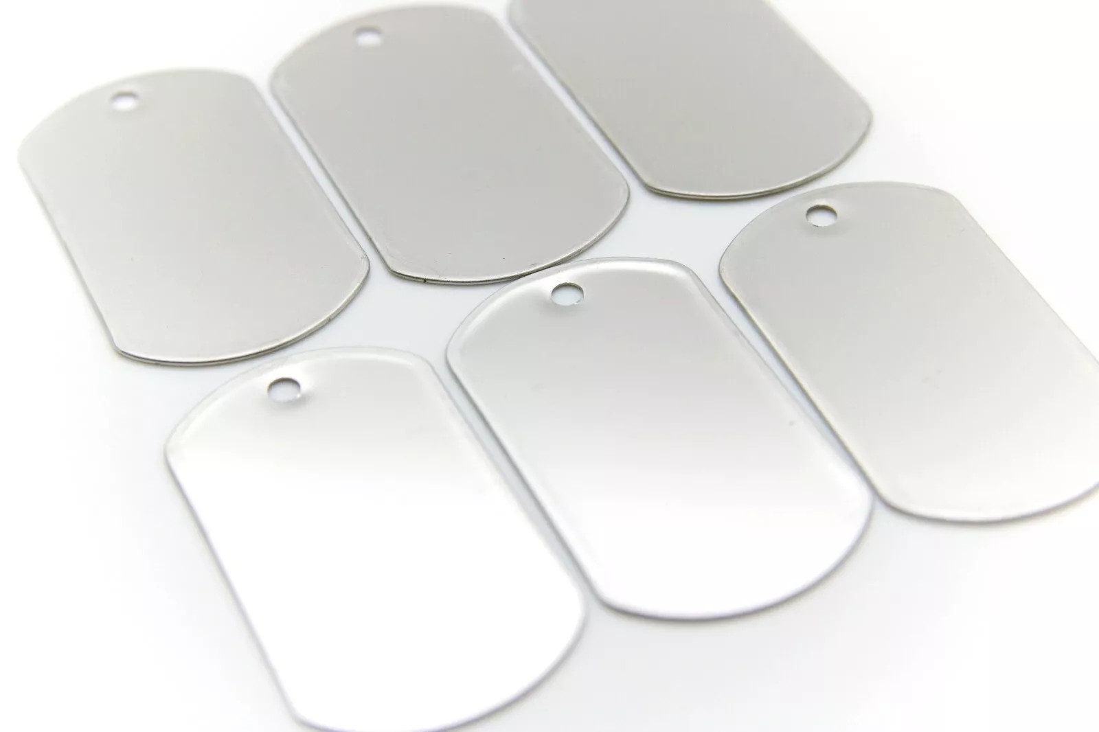 WHOLESALE LOT 500PCS 9 COLORS BLANK DOG TAG SHINY Aluminum ARMY MILITARY SPEC
