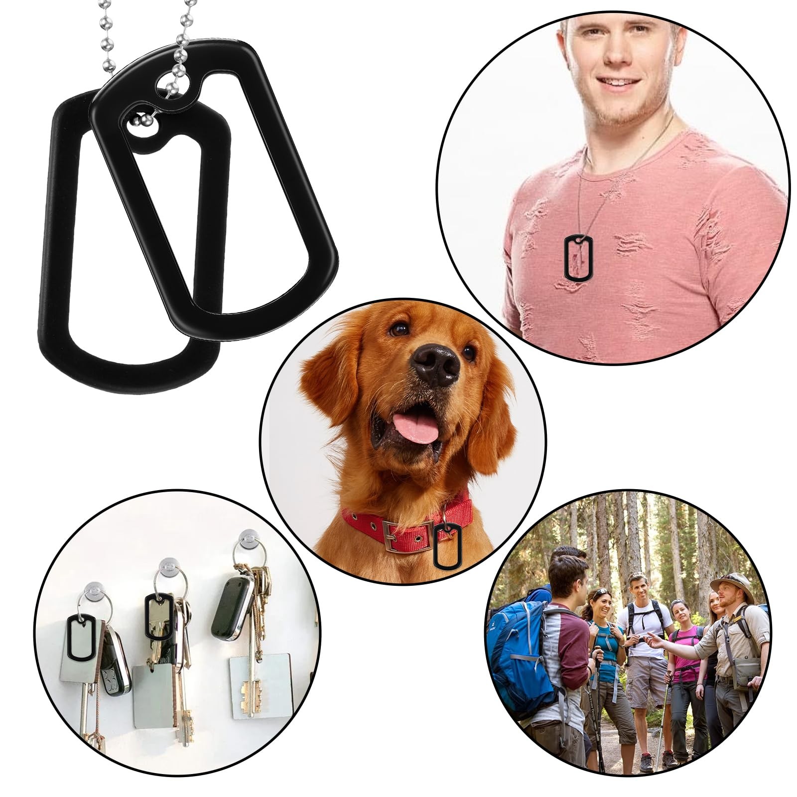 40pcs Dog Tag Silencers,Silicone Dog Silencers,Black Army Dog Tags for Authen…