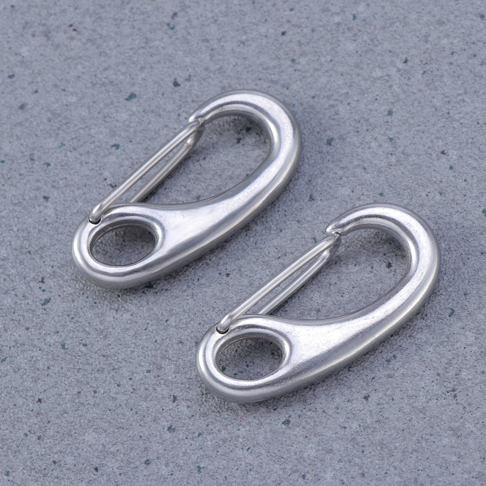 2 Pcs Stainless Steel Label Buckle Dog Tag Connector Clip for Clam