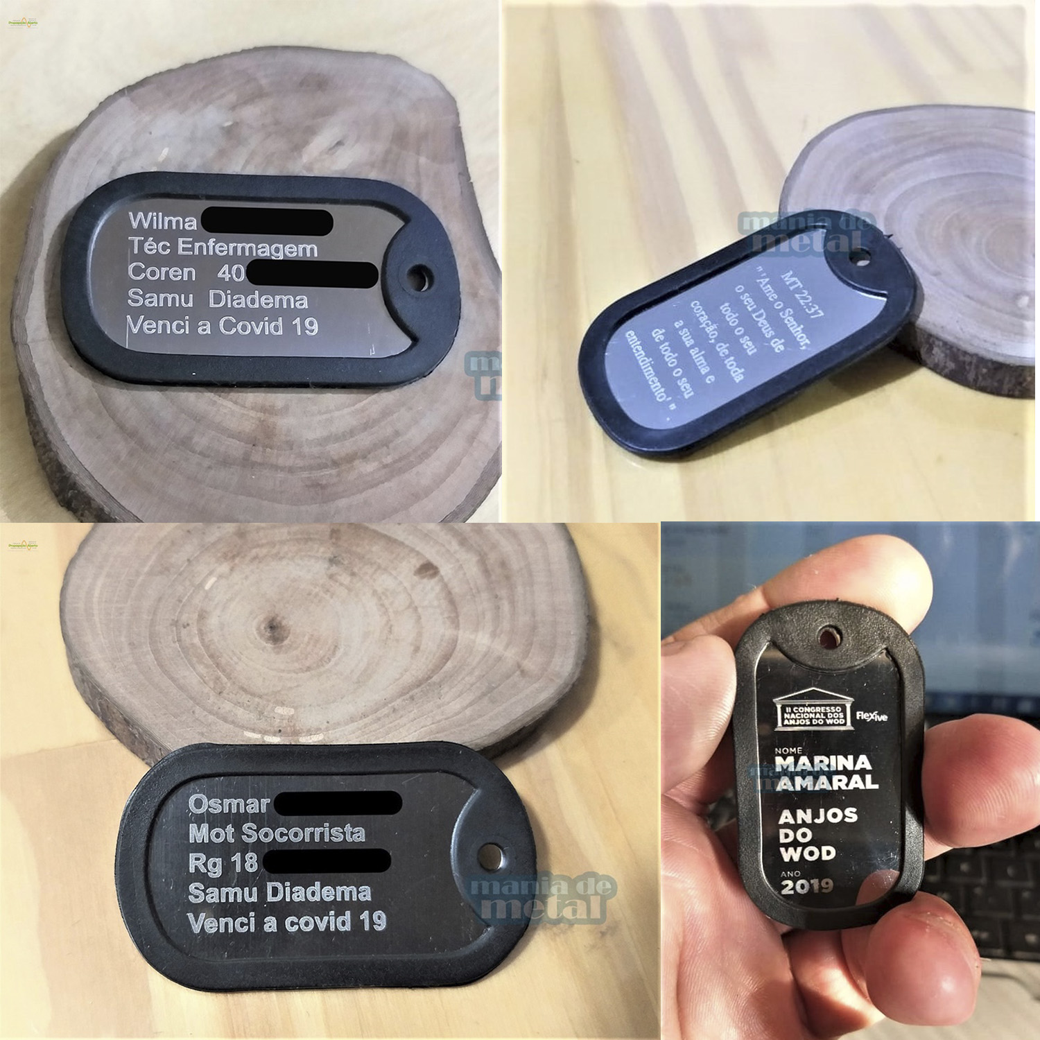 Dog Tag Placas de Identificação Modelo Militar em Aço Inox - Imagem 4