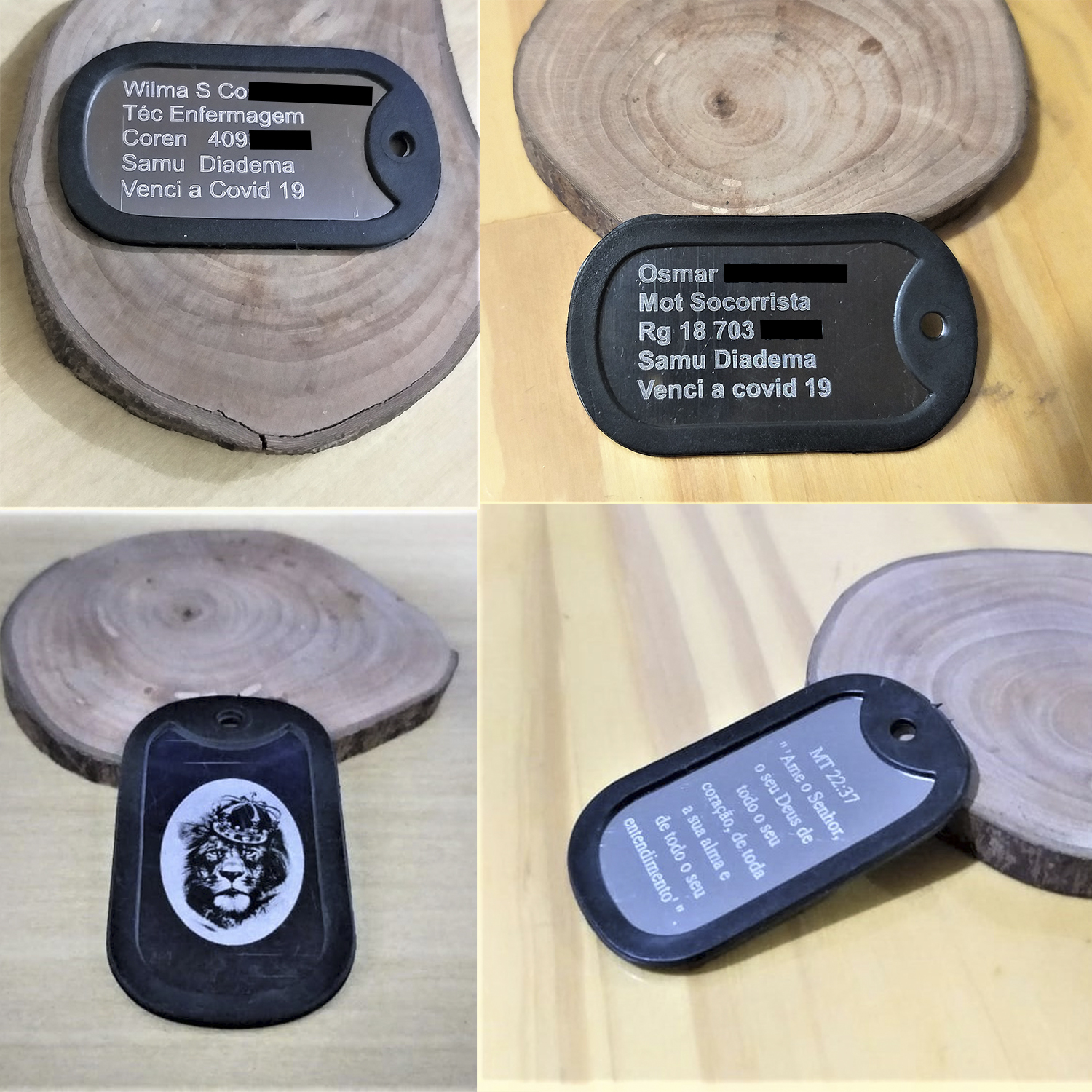 Dog Tag Placas de Identificação Modelo Militar em Aço Inox - Imagem 3