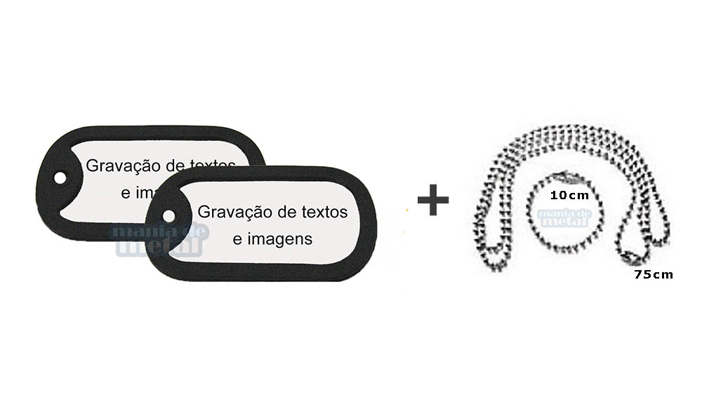 Dog Tag Placas de Identificação Modelo Militar em Aço Inox - Imagem 6