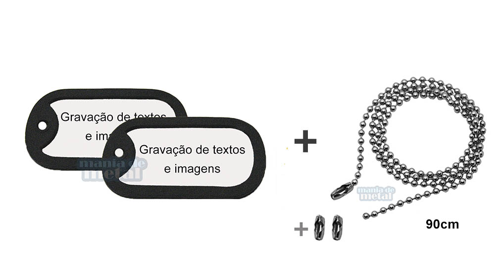 Dog Tag Placas de Identificação Modelo Militar em Aço Inox - Imagem 5