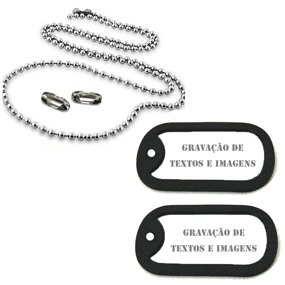 Dog Tag Placas de Identificação Modelo Militar em Aço Inox - Imagem 10